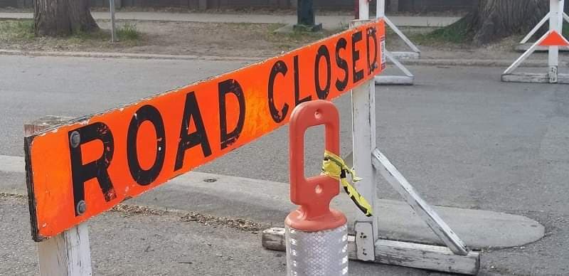 Road closure sign
