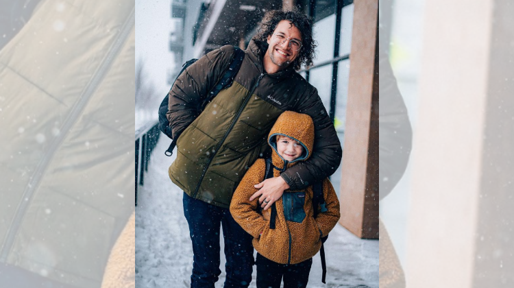Luke Smallbone with his oldest son Jude.
