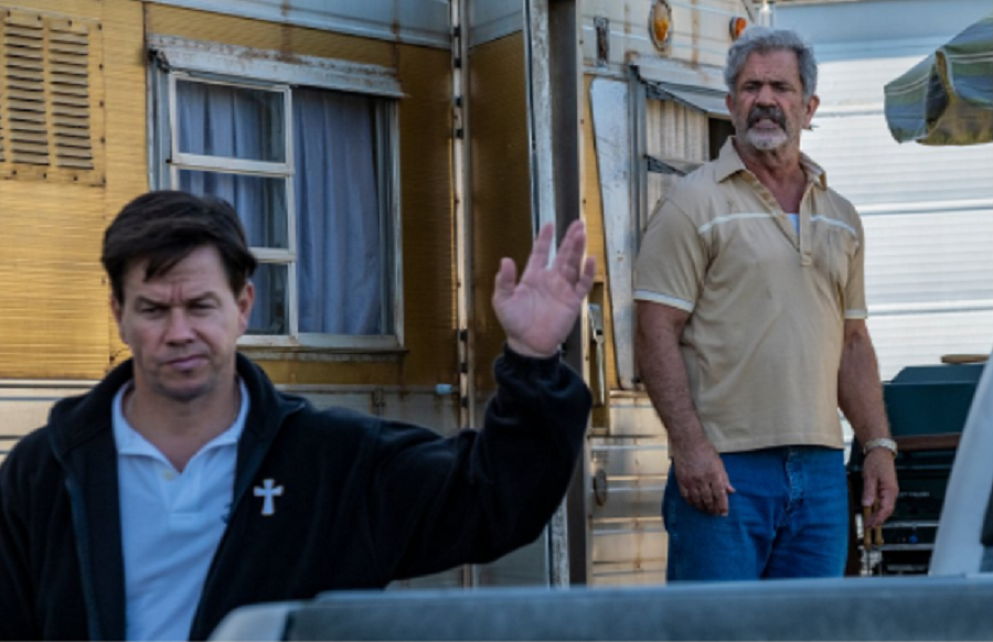 Mark Wahlberg and Mel Gibson in faith film Father Stu. 