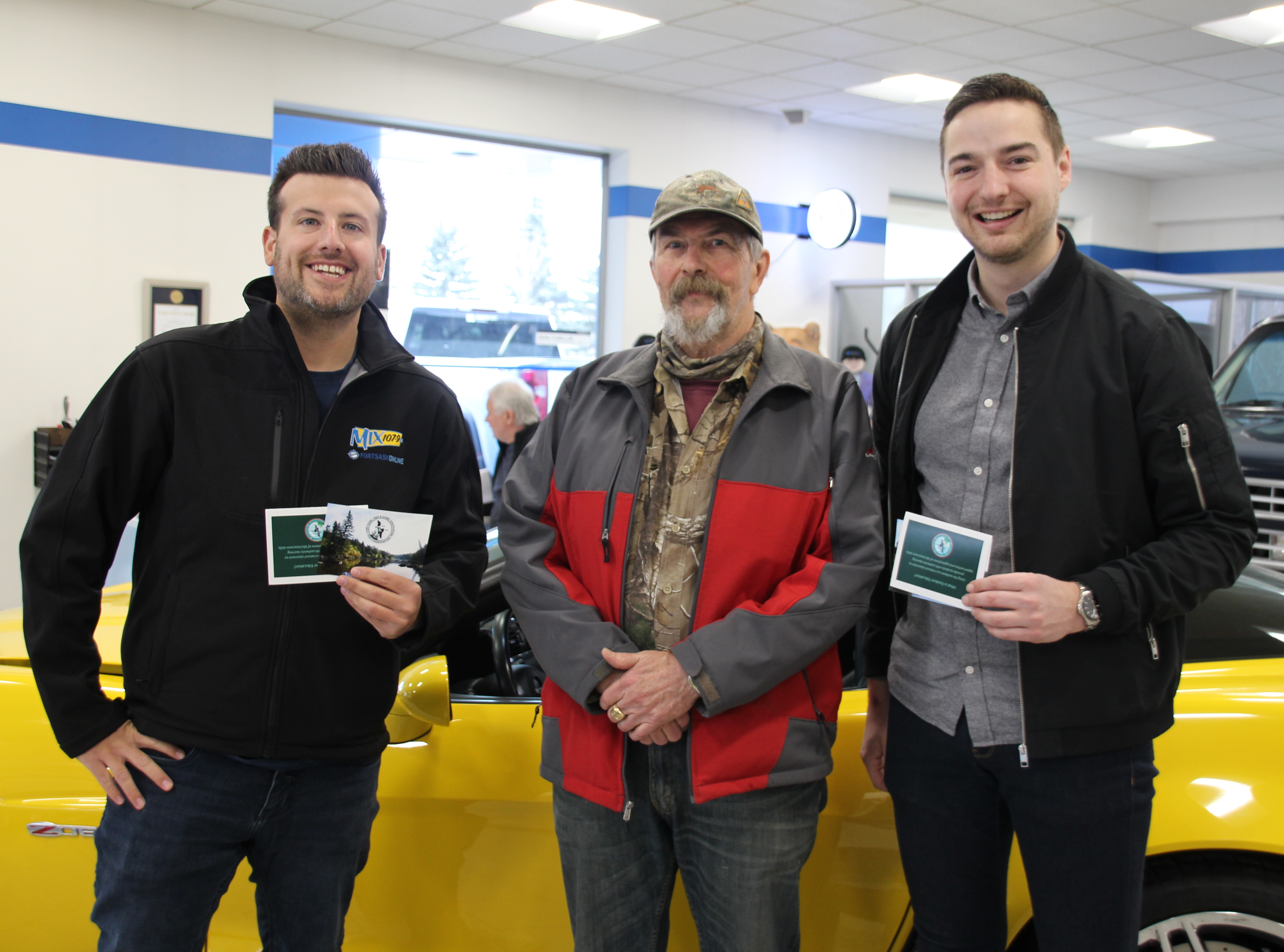 Fort Saskatchewan's Fish and Game Association getting their $500 cheque.