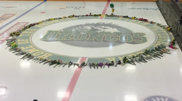 Centre ice 2018 Broncos vigil
