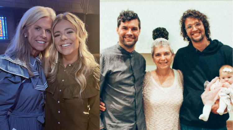Anne Wilson with her mom, as well as Luke and Joel Smallbone with their mother. 