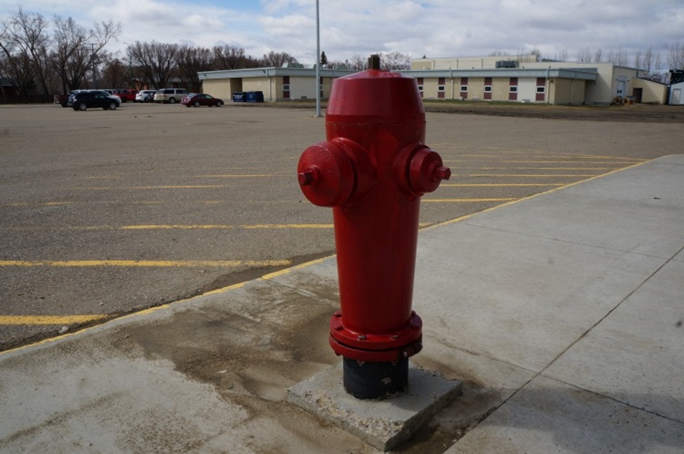 Hydrant flushing in Shaunavon