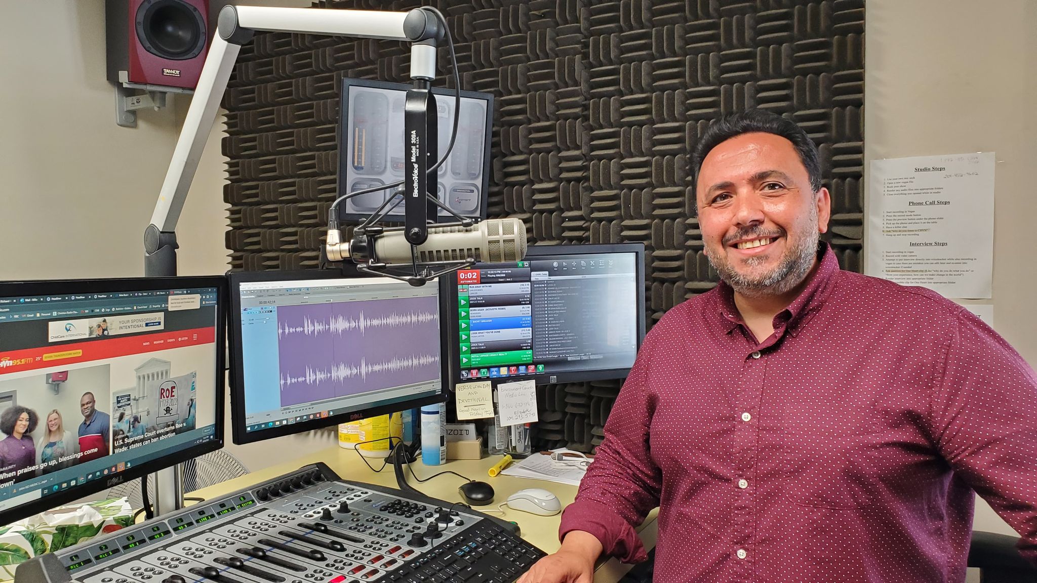 Pastor Moheb Nasr in the CHVN studio. 
