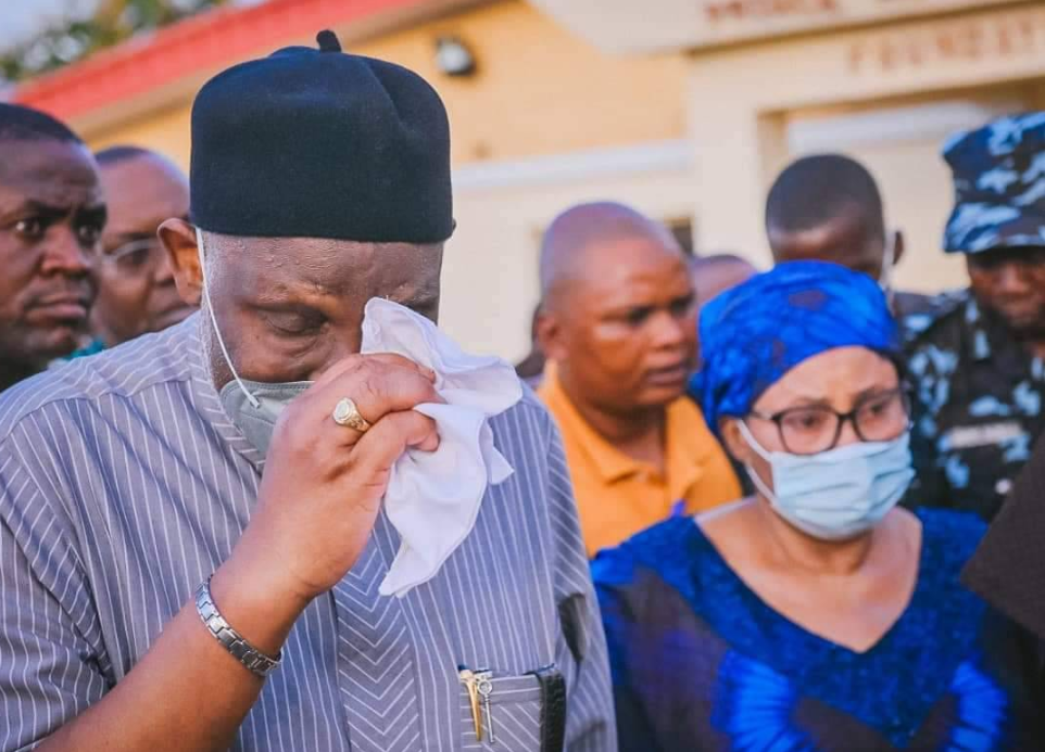 People mourning after a violent church attack in Nigeria on June 5.
