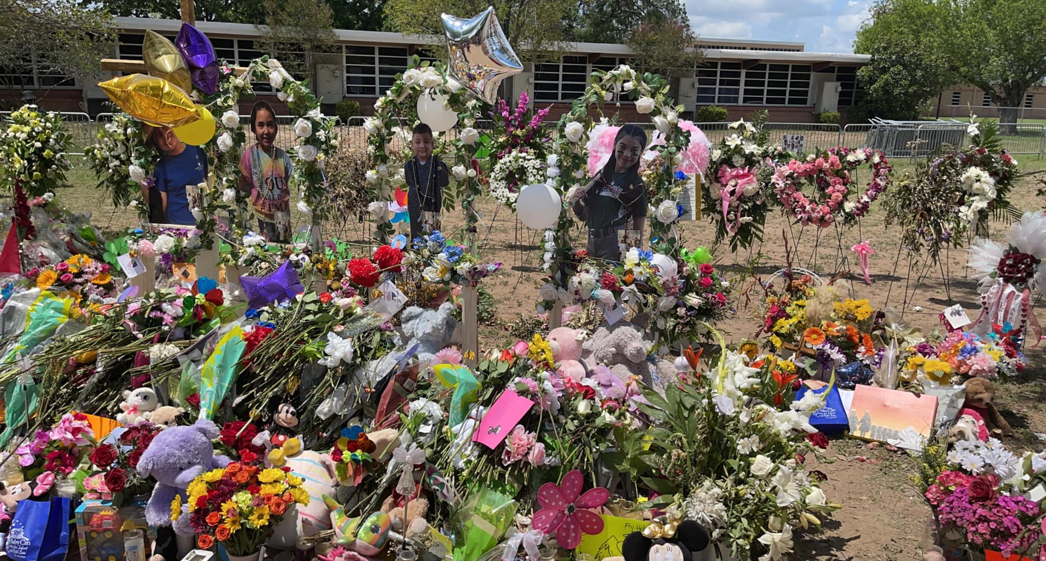 Robb Elementary School in Uvalde, Texas after the mass shooting. 