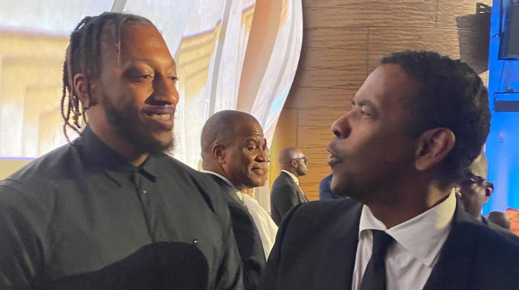 Christian rapper Lecrae with Hollywood actor Denzel Washington. 