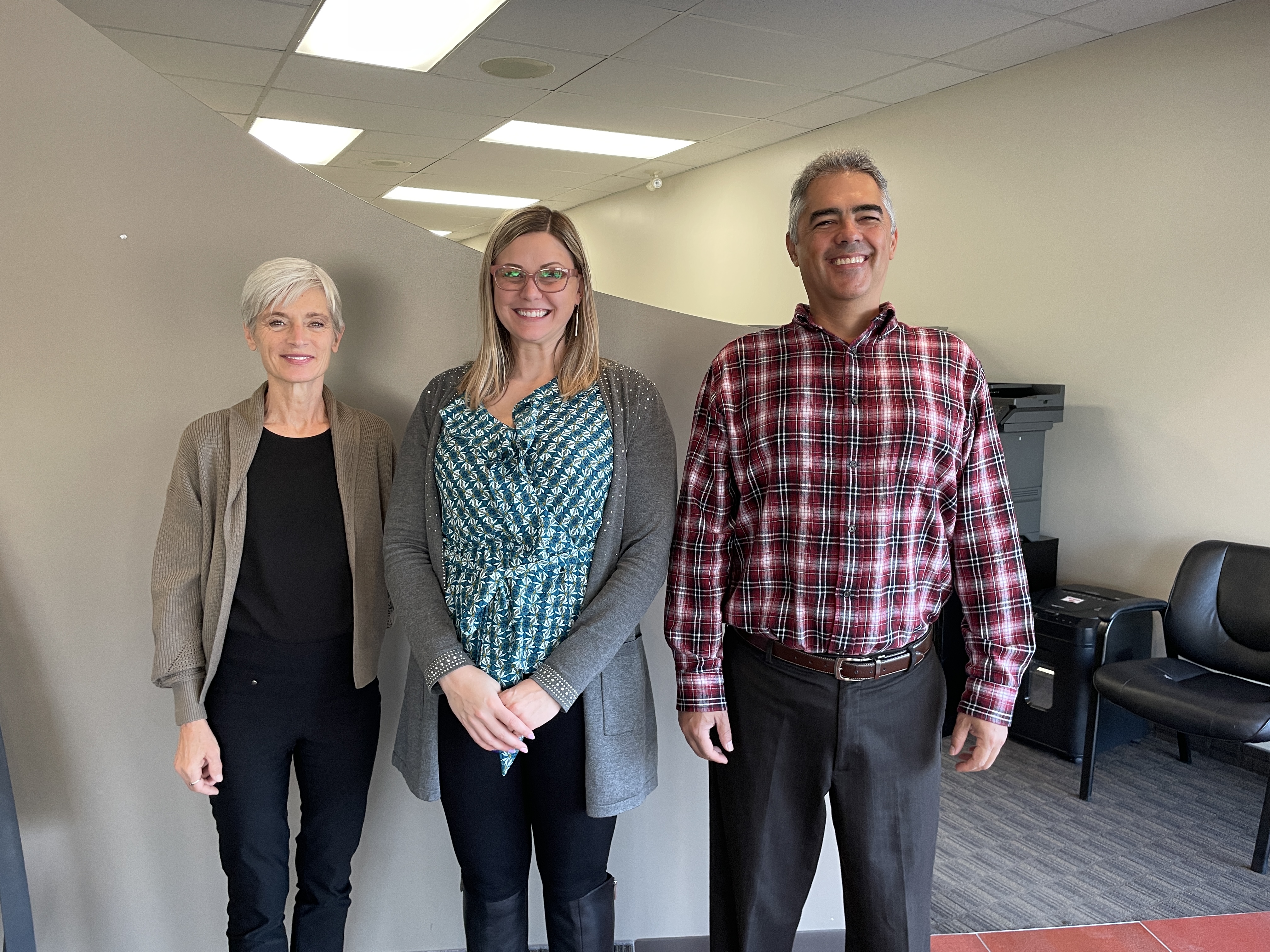 From the left, Renee Barclay, Sylvia St.Cyr and Jose Prem. 