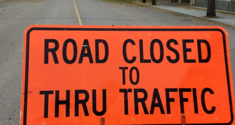 road closed sign