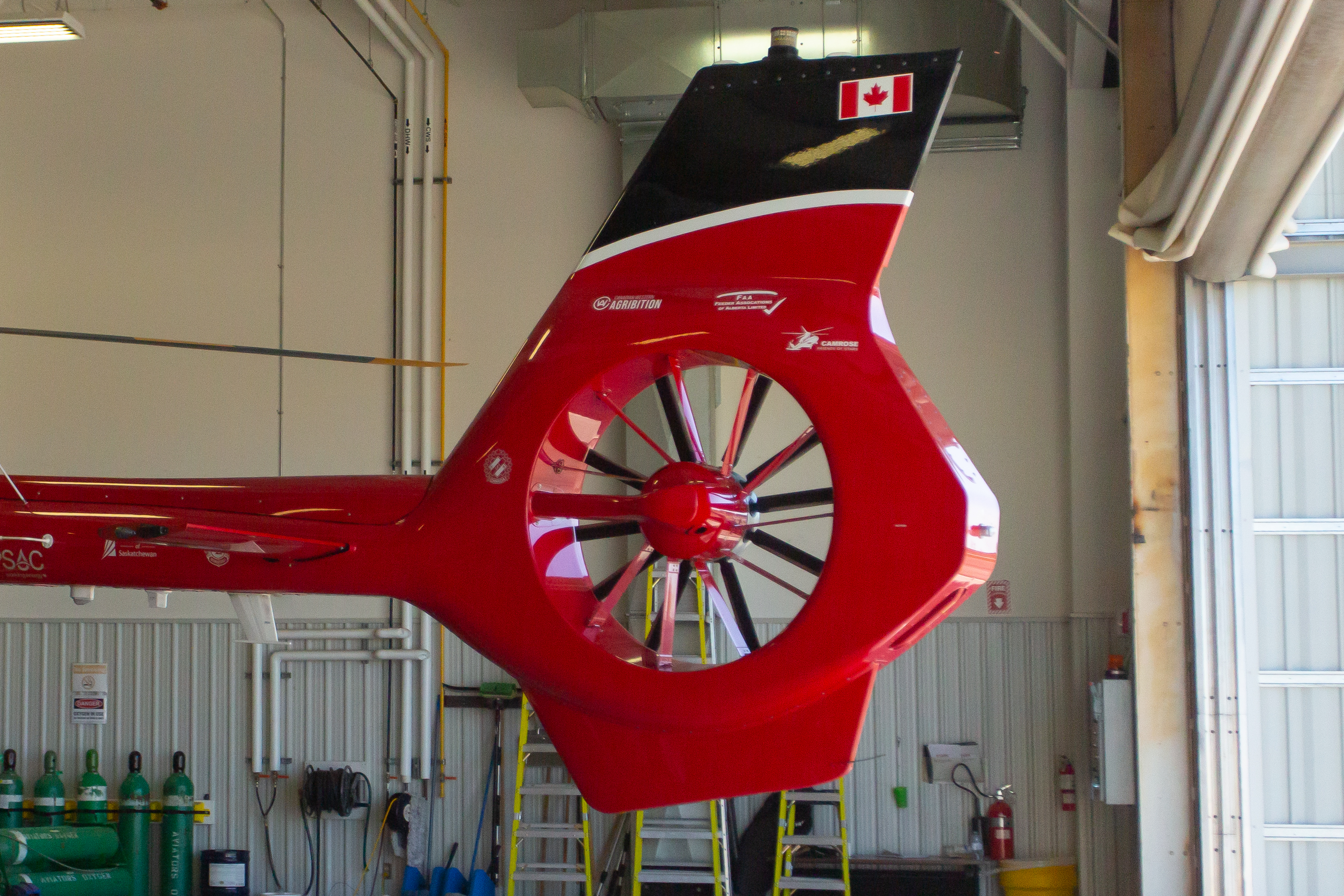 CWA logo shown on tail of STARS helicopter