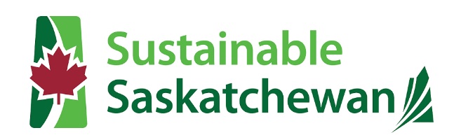 Sustainable Saskatchewan logo - map of Saskatchewan with red maple leaf in the center