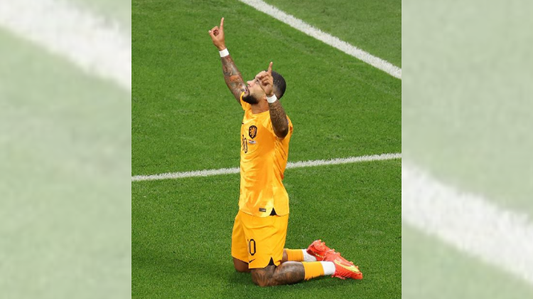 Memphis Depay of the Dutch football team in Qatar.