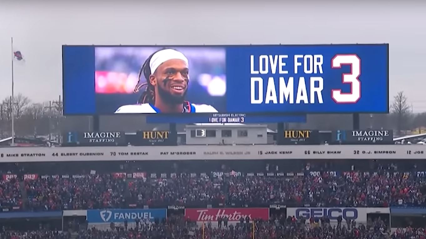 The first game with the Buffalo Bills after Damar Hamlin's medical emergency.