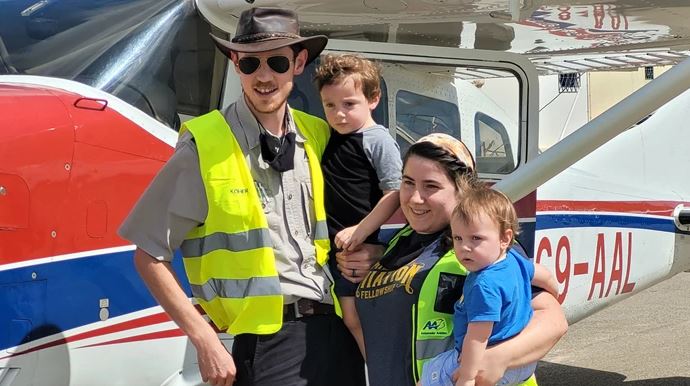 Ryan and Annabel Koher with their sons in Mozambique working for Mission Aviation Fellowship (MAF).