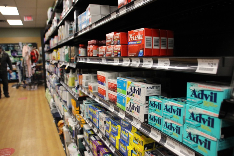 pharmacy shelf