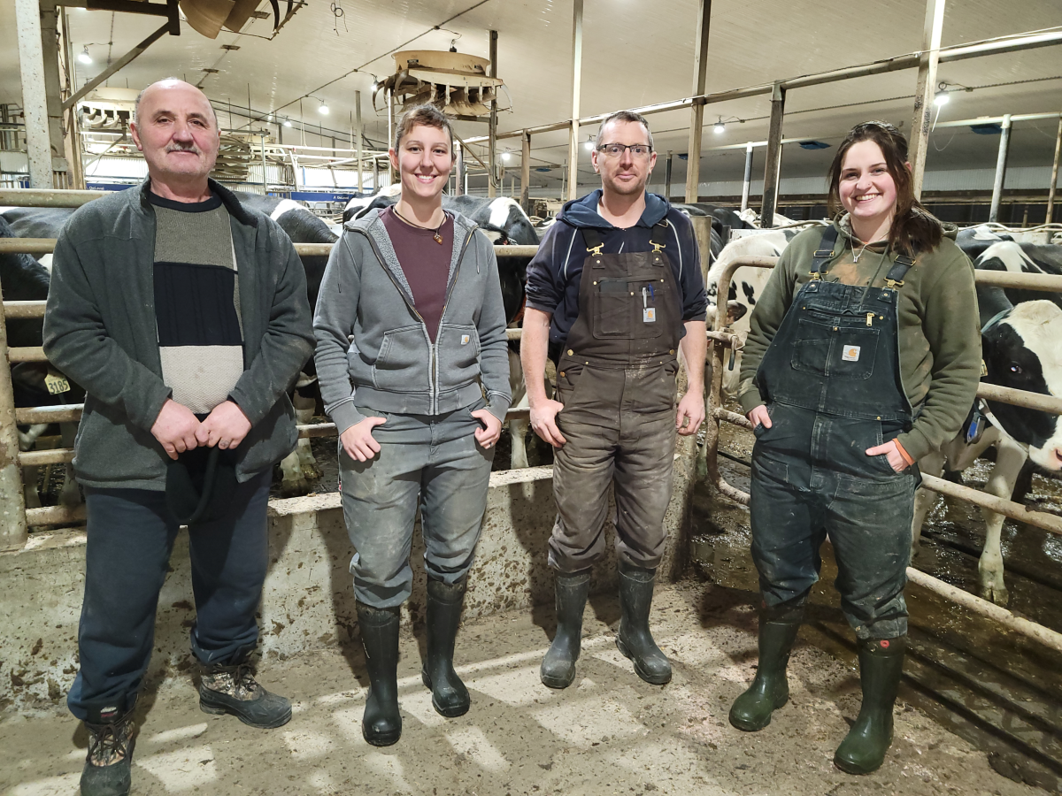 skyline dairy team -   Pictured (from left to right) is Johann Priebe, Alena Kannengiesser, Doug Priest and  Rachel Boonstoppel.