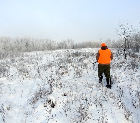 hunter in snow