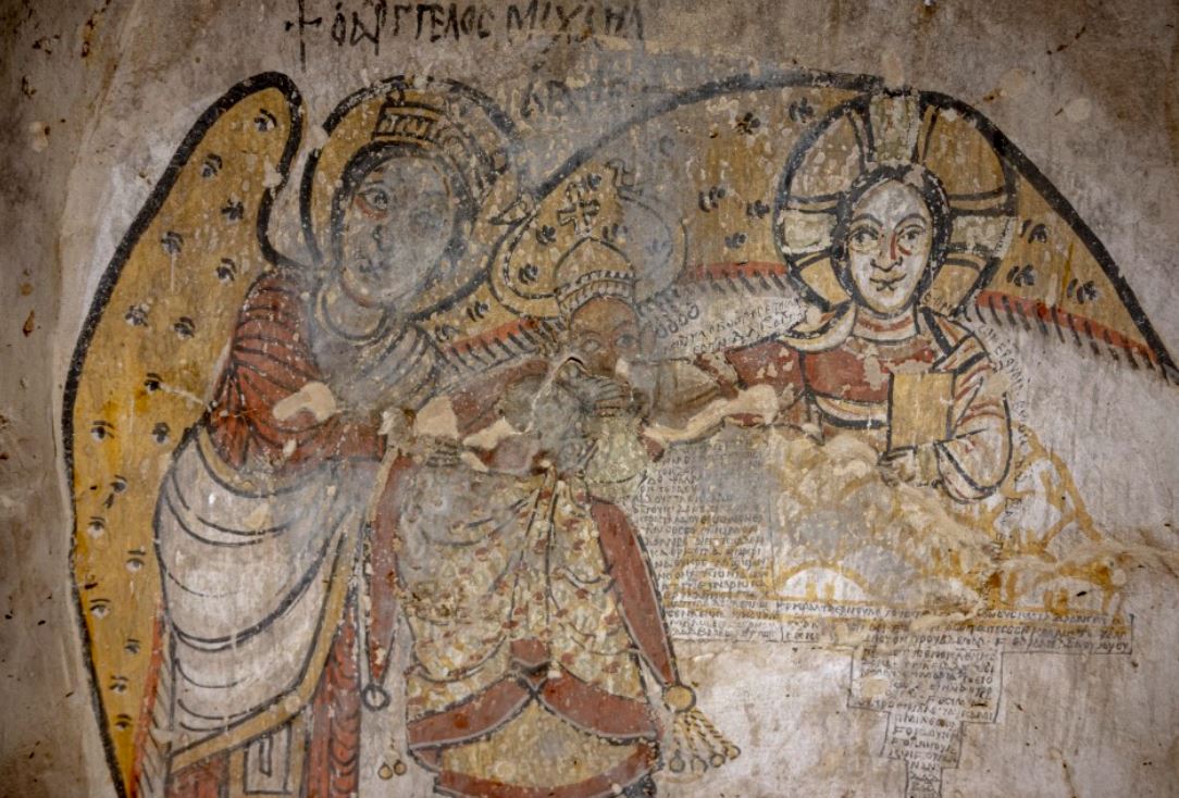 Ancient Christian artwork found recently in Sudan under a house. 