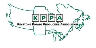 map of Canada highlighting Manitoba with Keystone Potato Producers Association written across the map in green lettering