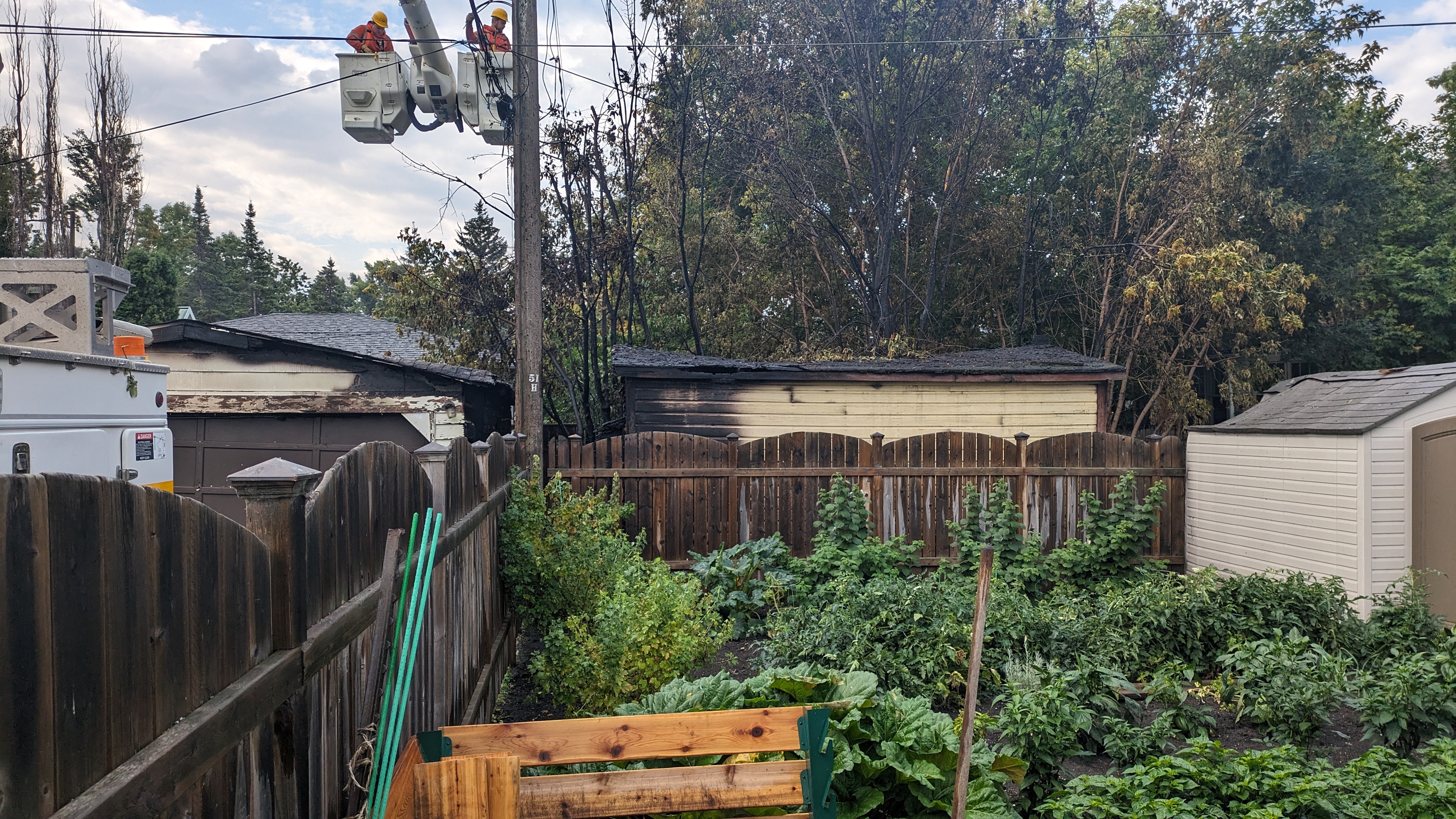 Two sheds burned at 5th St SE near Countess