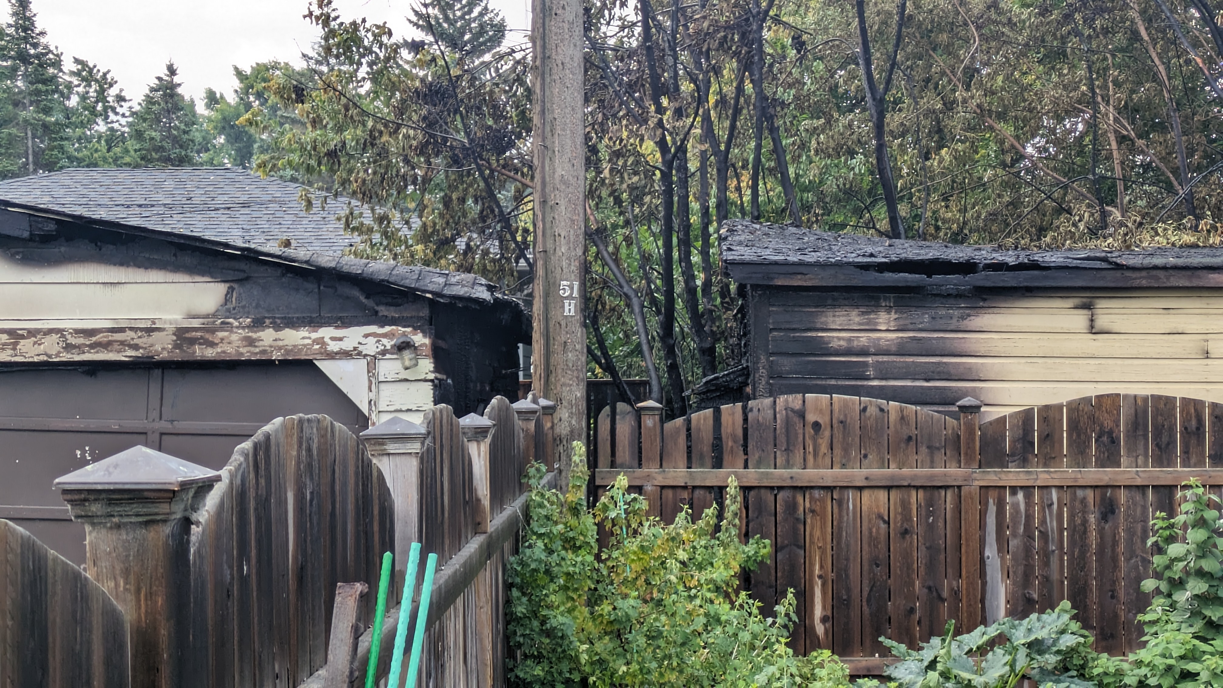 Two sheds burned at 5th St SE near Countess
