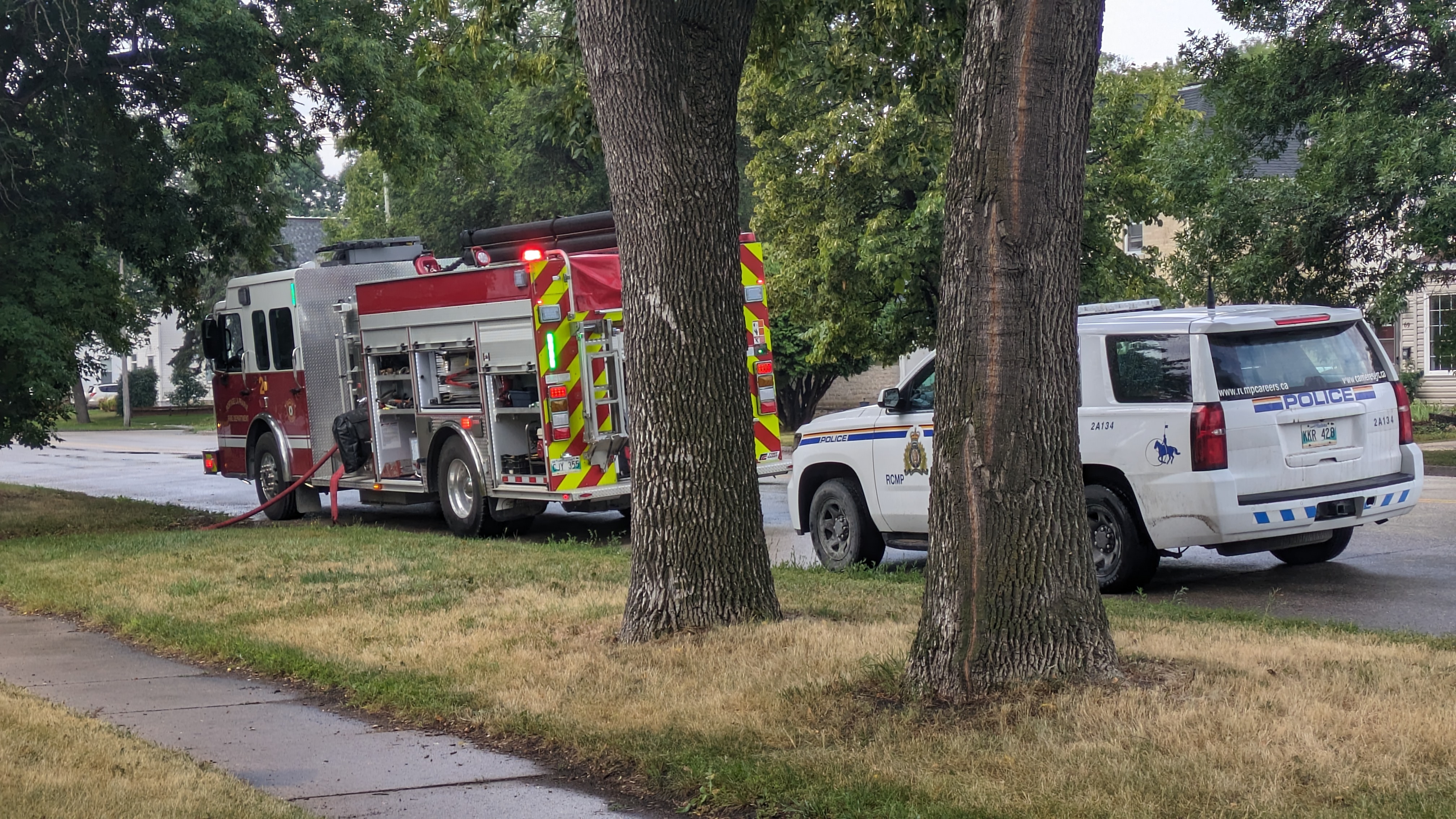 firefighters and police