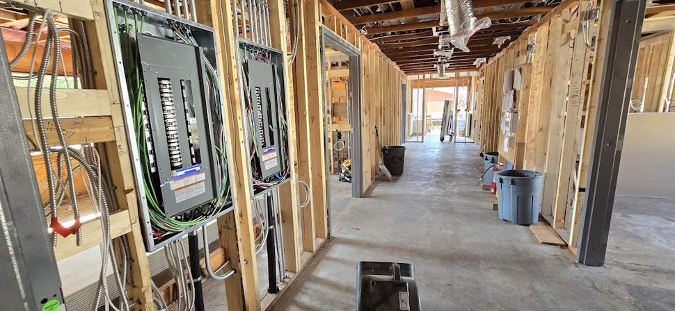 Much of the framing, electrical, and other phases are complete at the Heartland Hospice Pioneer Lodge palliative care wing project (photos courtesy Heartland Hospice Moose Jaw))