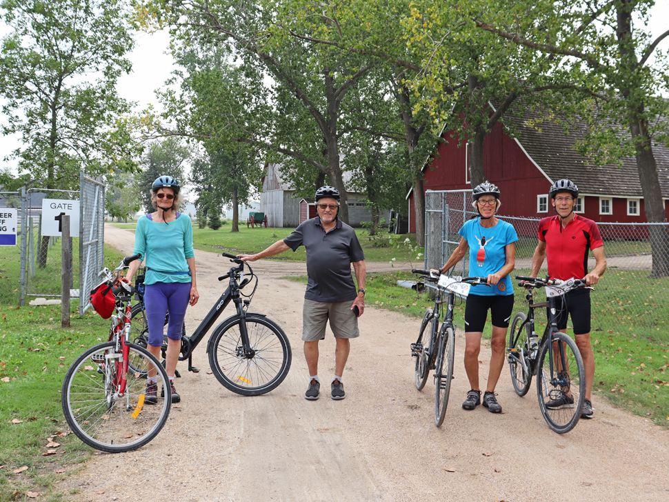 Cyclists meet up at the MHV after completing the 2024 Peace Trek trail ride (Photo submitted by MHV)