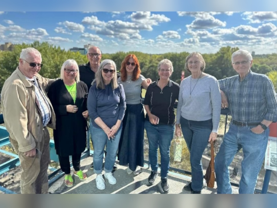 Josef (on the left) with his newfound siblings from Steinbach, Manitoba, exploring the Forks Marketplace in Winnipeg. (Supplied by Katharine Reimer, standing beside Josef).