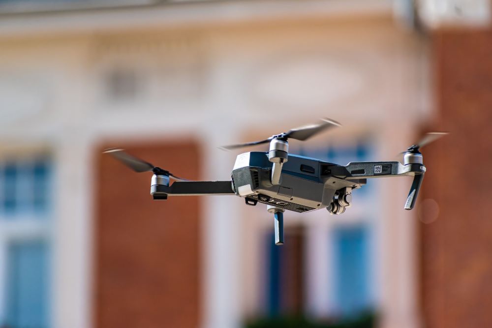 a small drone unit flying