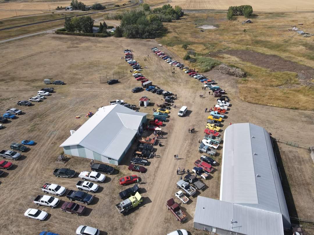 An aerial view of the Webb Car Show. (photo courtesy of Dane Whitney)