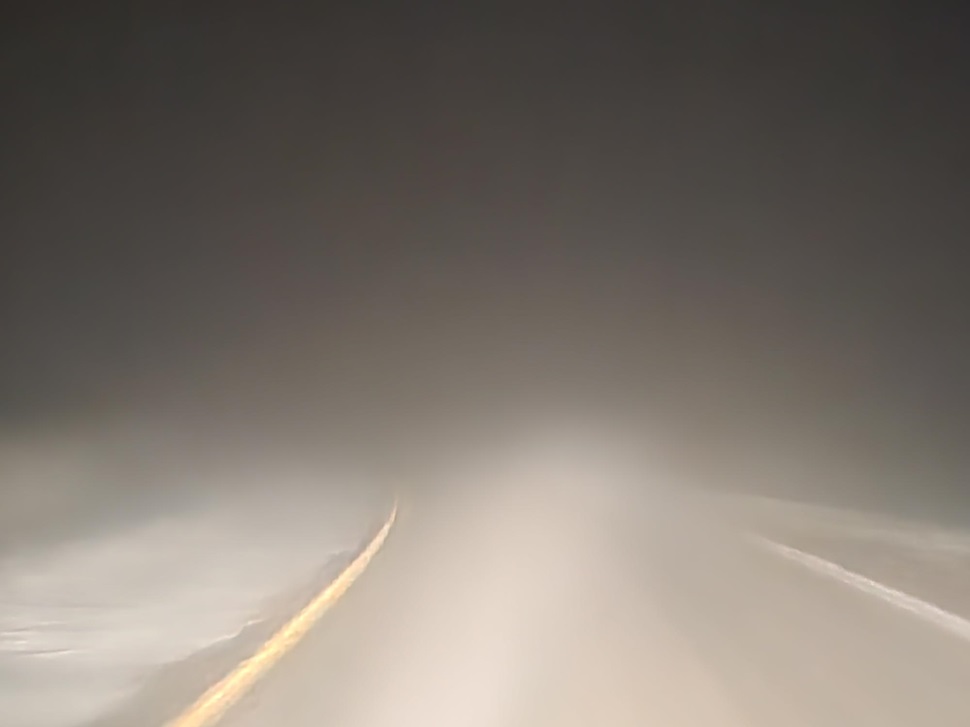 Heavy fog on the west end of Swift Current. (photo by Hayden Michaels)