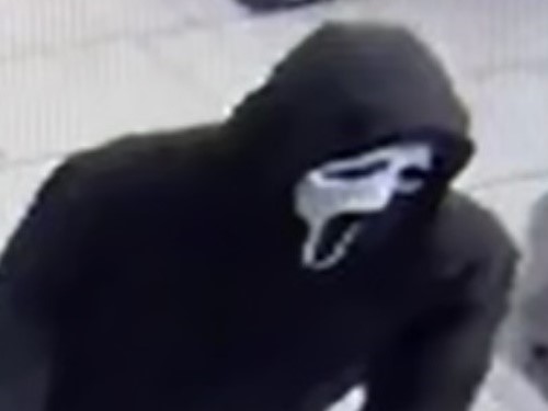 Blackfalds robbery suspect in scream mask. 