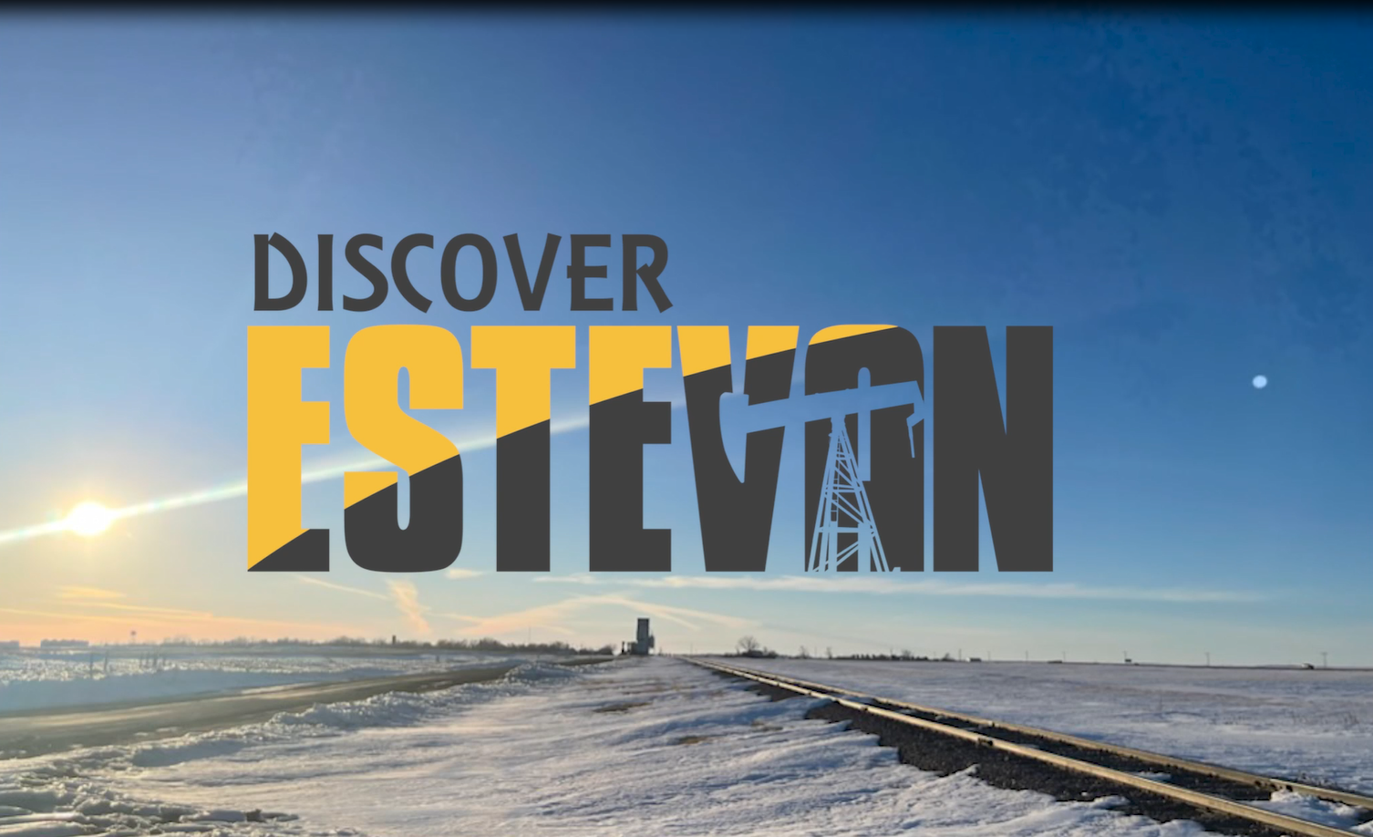 Discover Estevan logo on snow