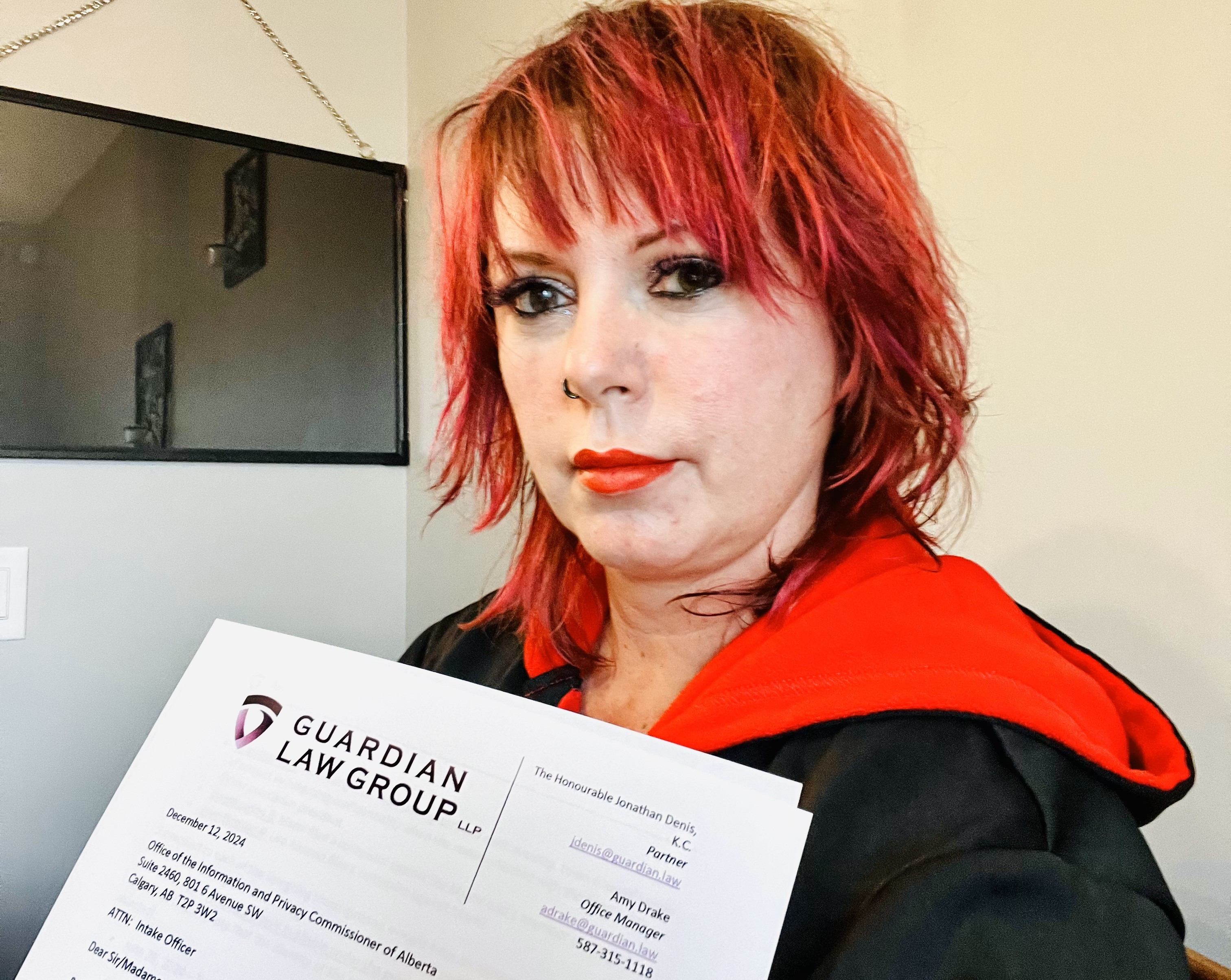 Marni Fedeyko with complaint letter