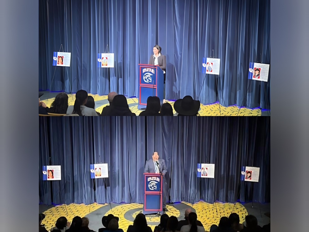 Strathmore High School honoured several alumni during a ceremony on Monday.