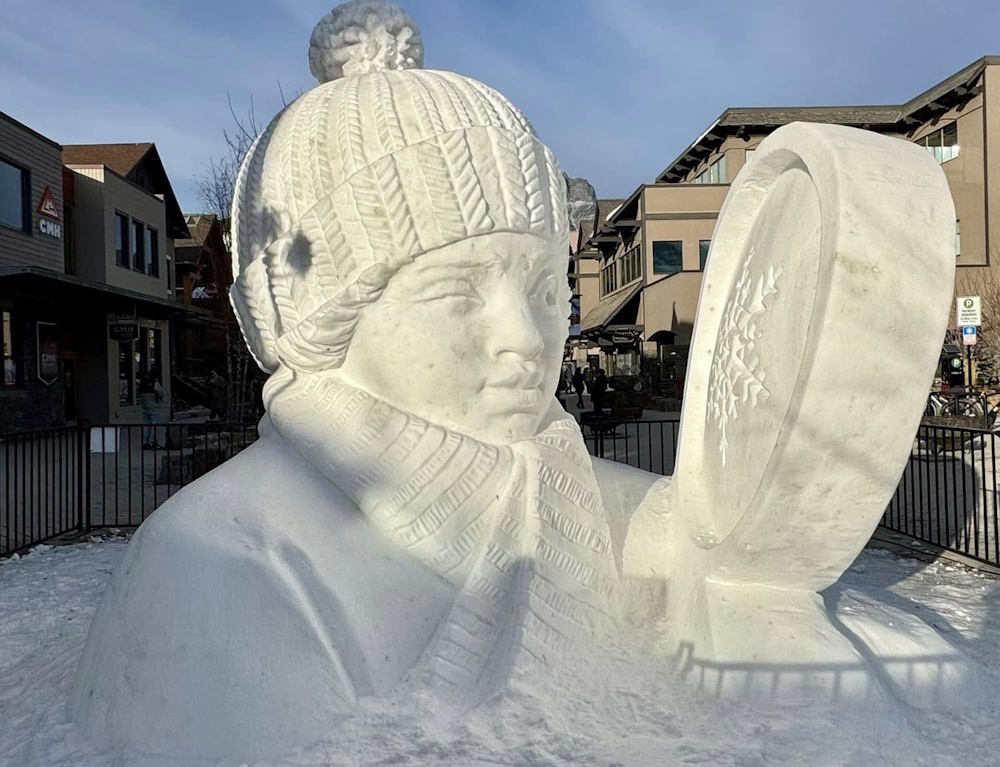 One of many snow sculptures on display during the SnowDays Festival in Banff. 