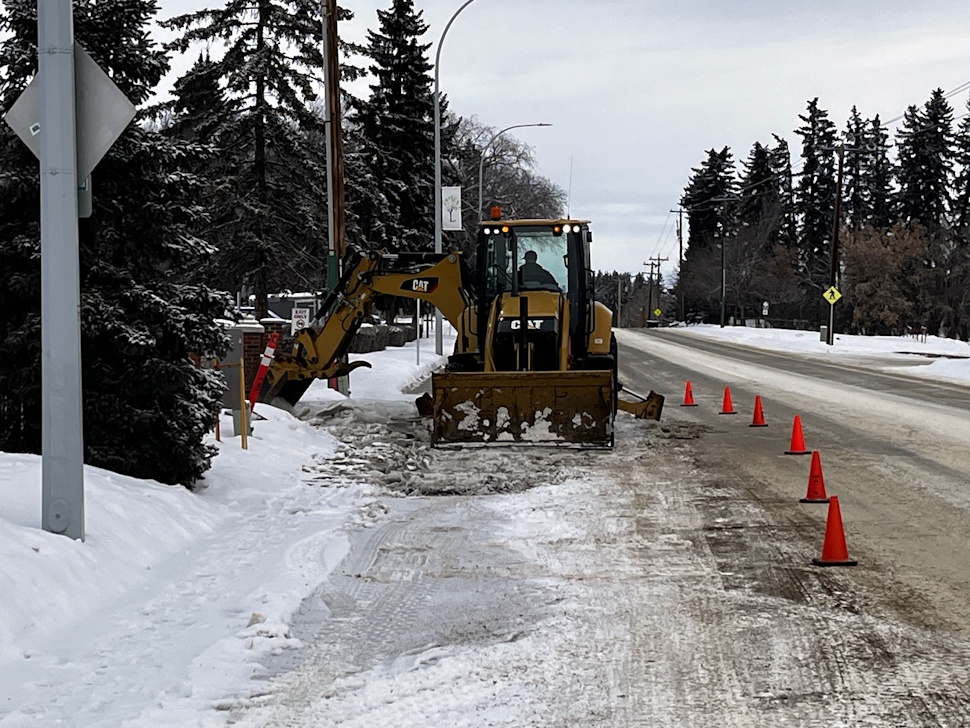 backhoe water main break