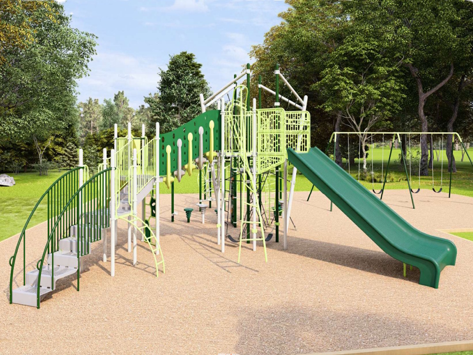 a playground in the summer time