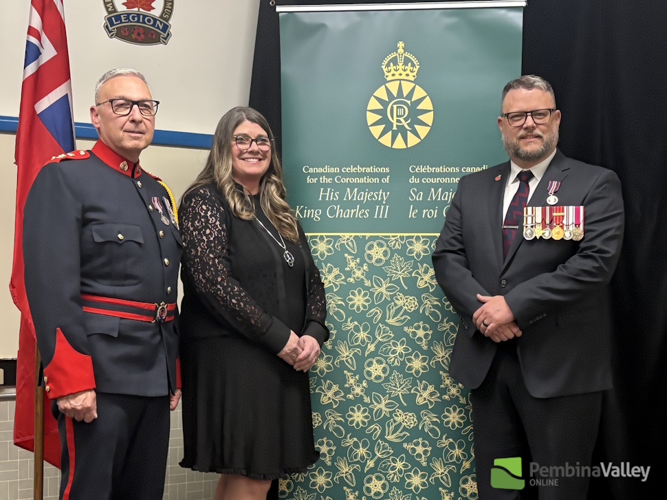 Morden Police Chief Brad Neduzak, MLA for Morden/Winkler Carrie Hiebert, LTC Mark Wilson