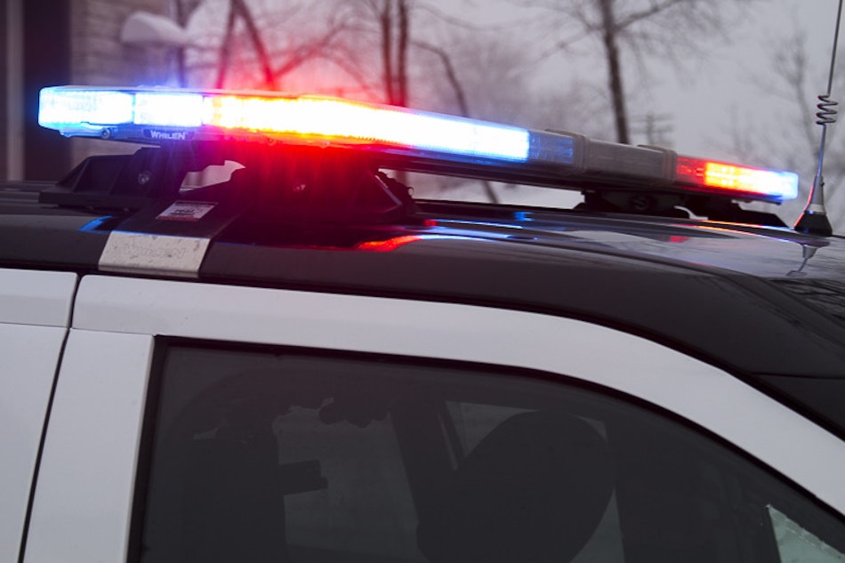 Lights on top of an RCMP vehicle near Portage la Prairie