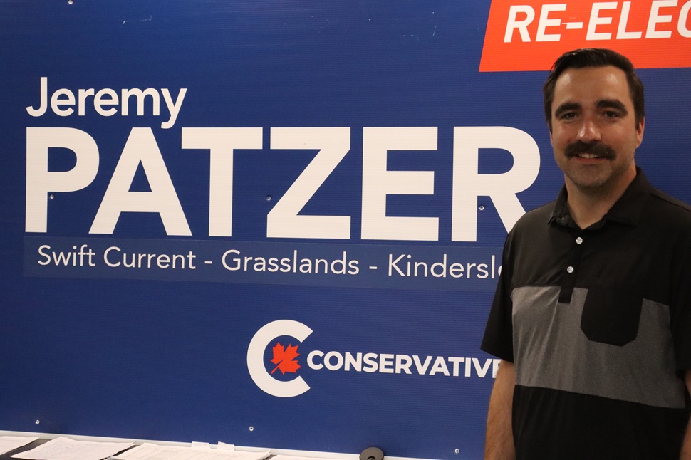 jeremy Patzer, Conservative MP seeking re-election for the Swift Current - Grasslands - Kindersley riding. (photos by Hayden Michaels)