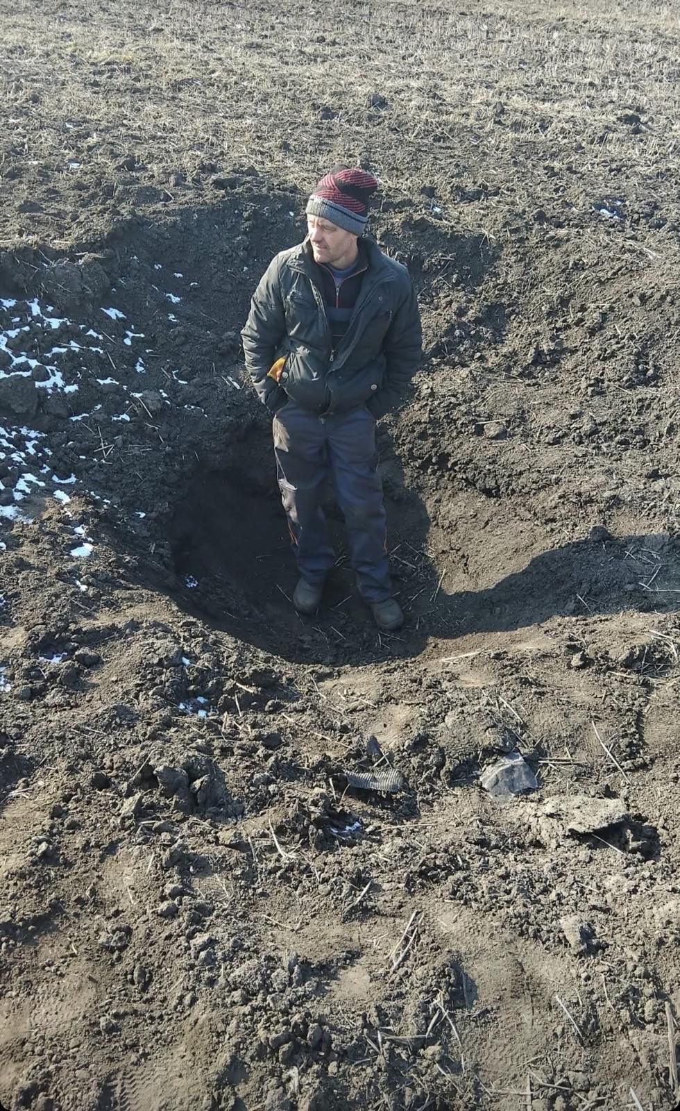 Crater from bomb