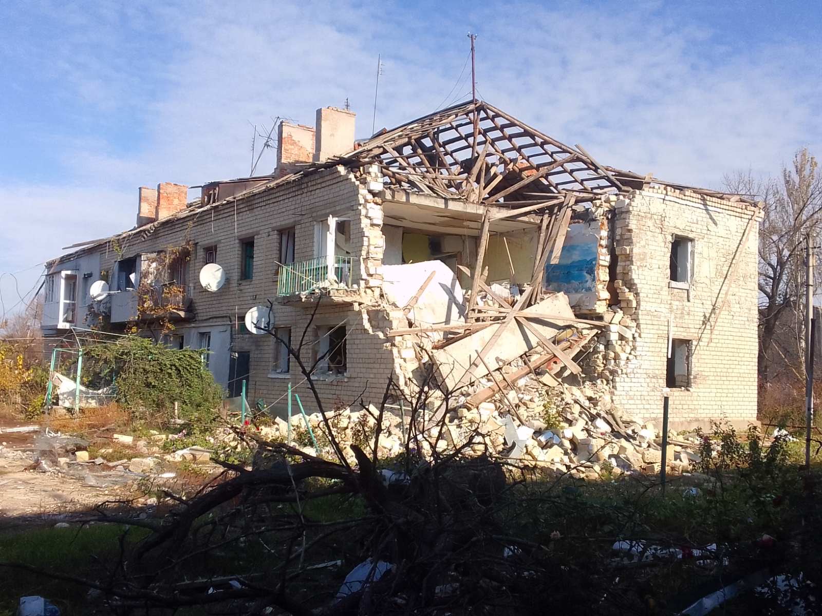 Bombed housing complex