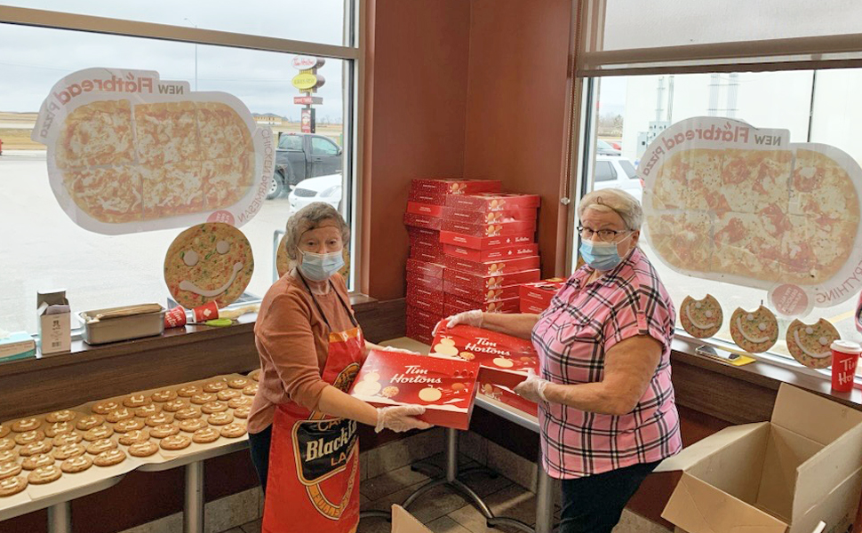 Tim Horton's Smile Cookie 2024 campaign with volunteers Shirley Hoult and Annette Bryant (photo provided)
