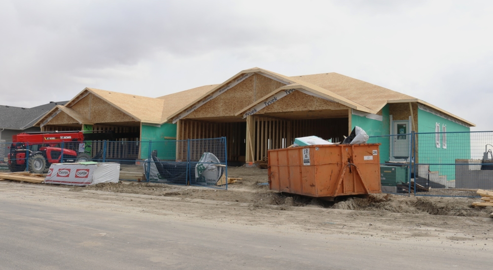 A house under construction in Okotoks.