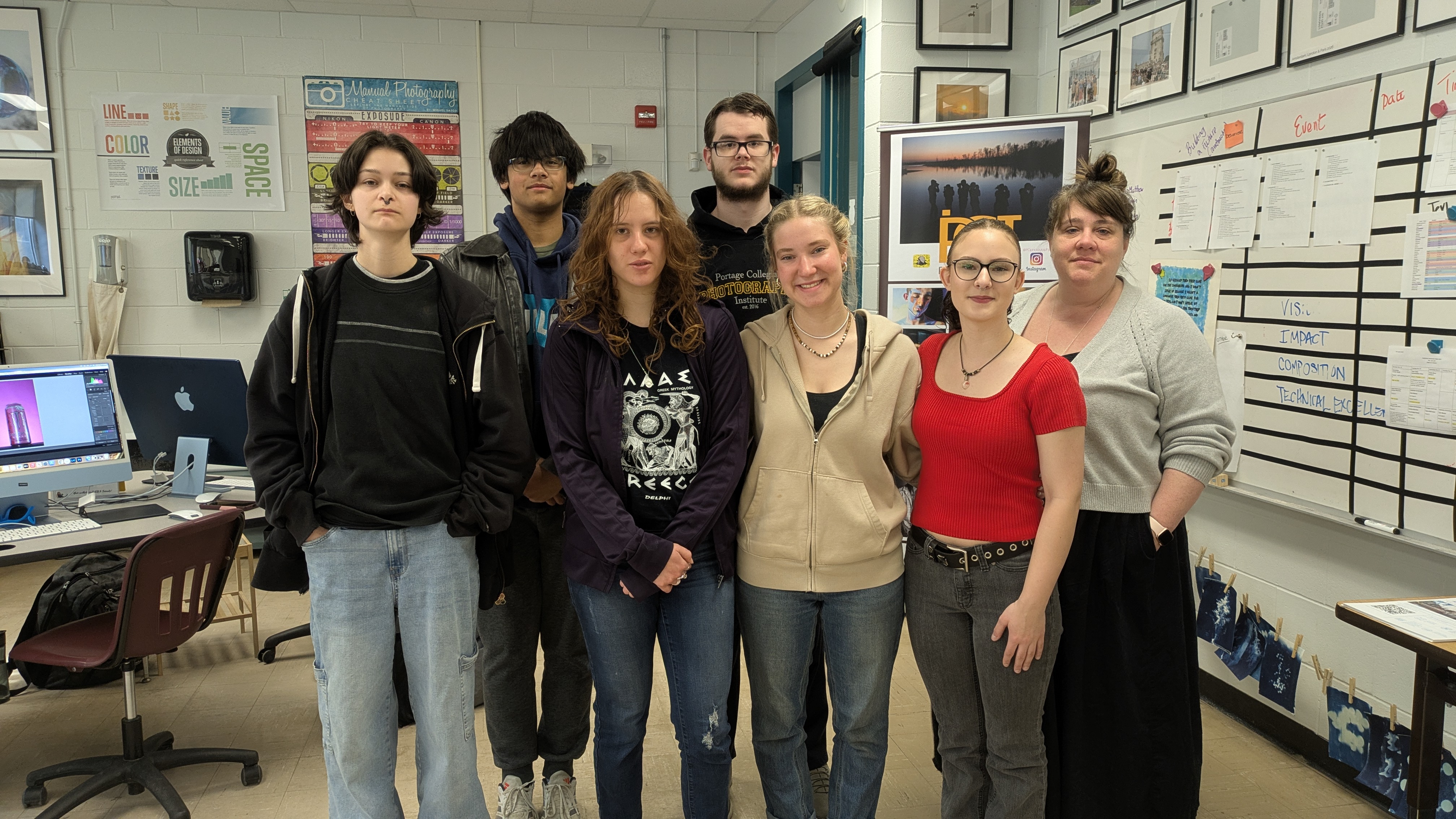 Photography class students and teacher group picture