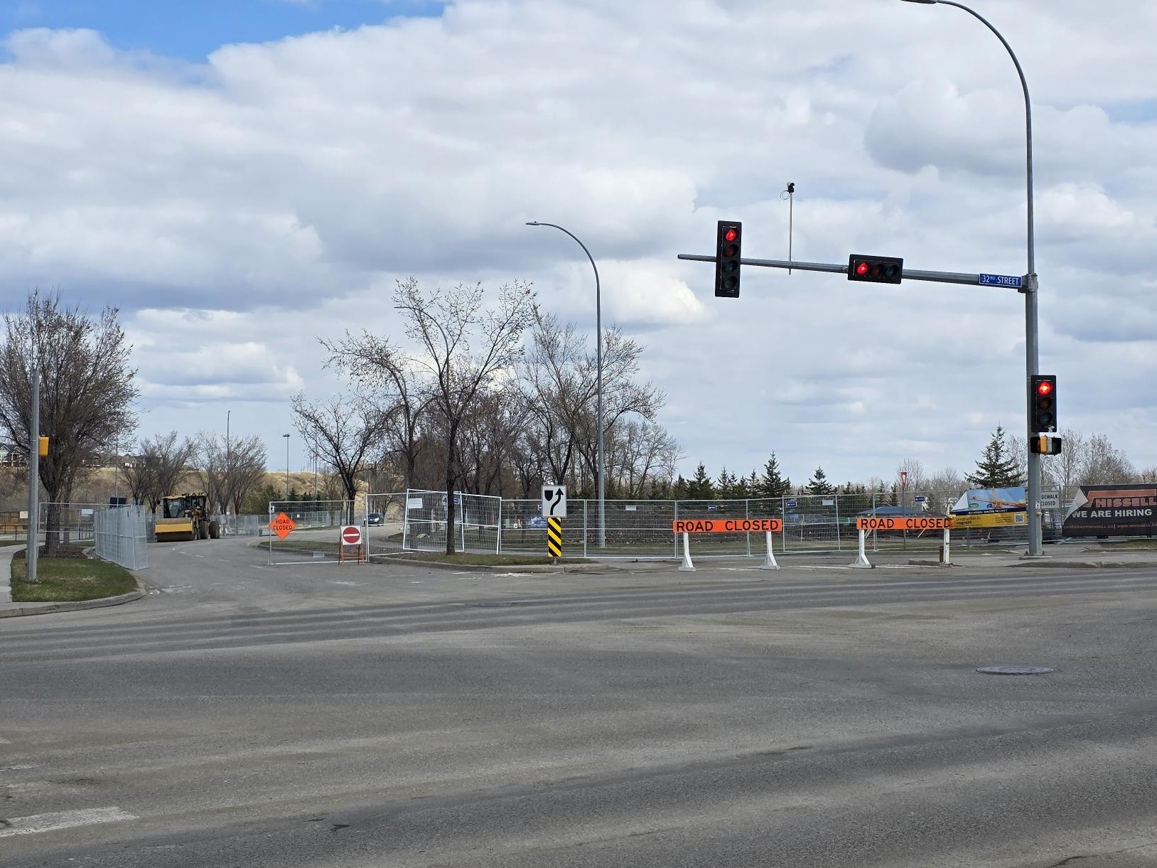Construction road closed.