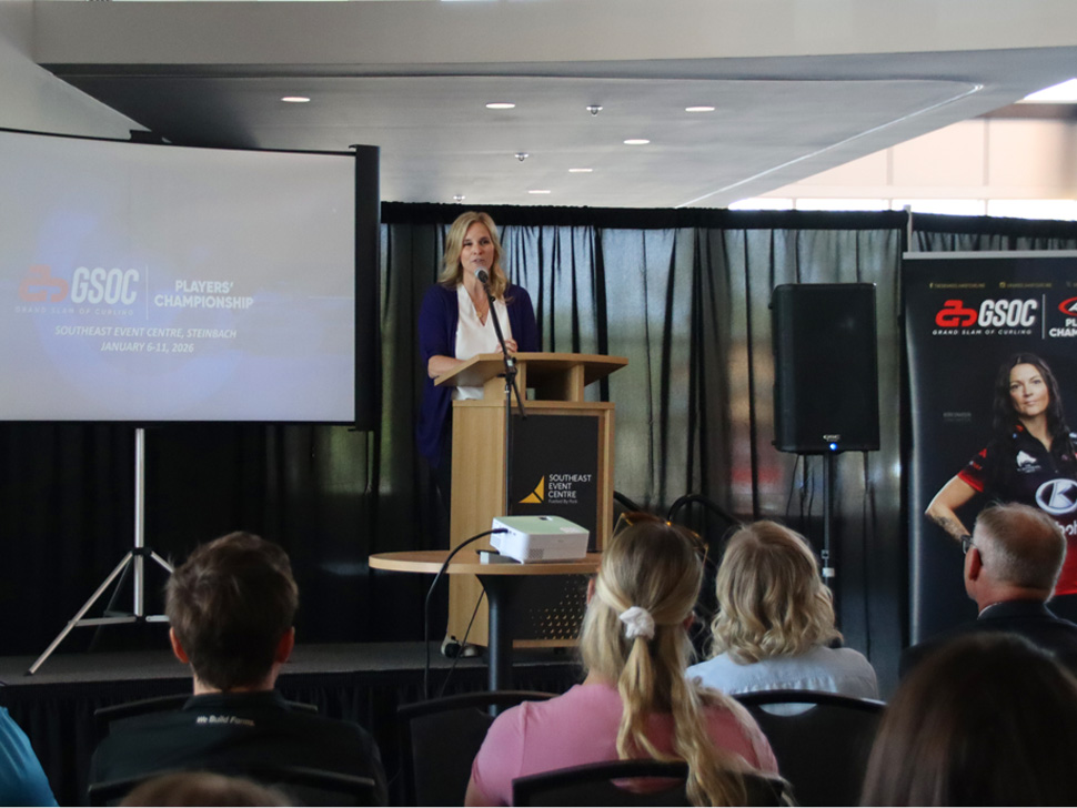 Jennifer Jones speaking about the Grand Slam Of Curling 