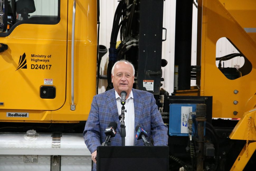 Minister of Highways David Marit during a recent stop in Moose Jaw 